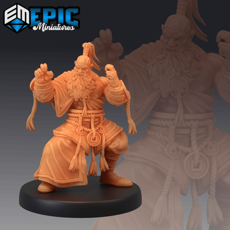 Dwarf Monk Miniature | A - Tabletop RPG & D&D miniature. Perfect for wargaming & collectors