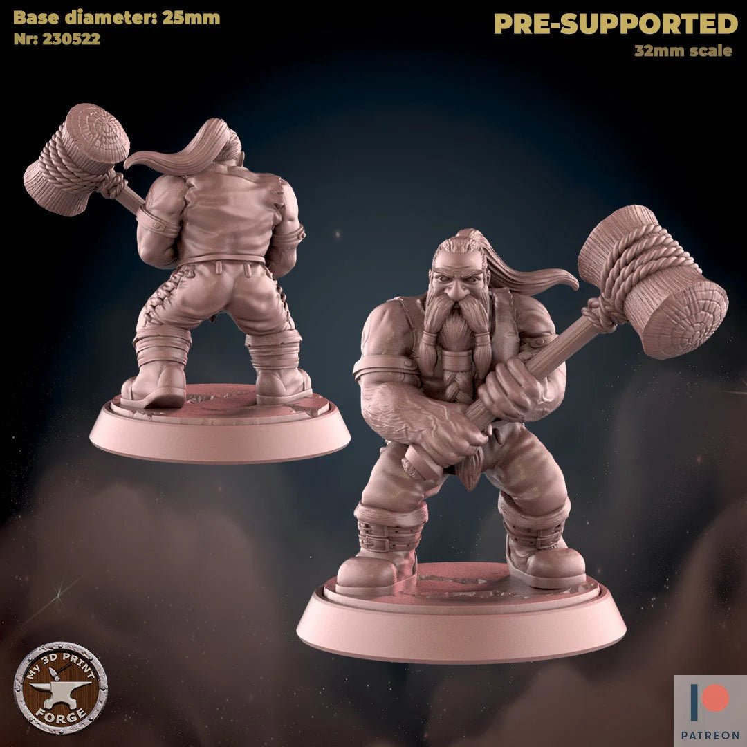 Dwarf Npc Builder Miniature | A - Tabletop RPG & D&D miniature. Perfect for wargaming & collectors