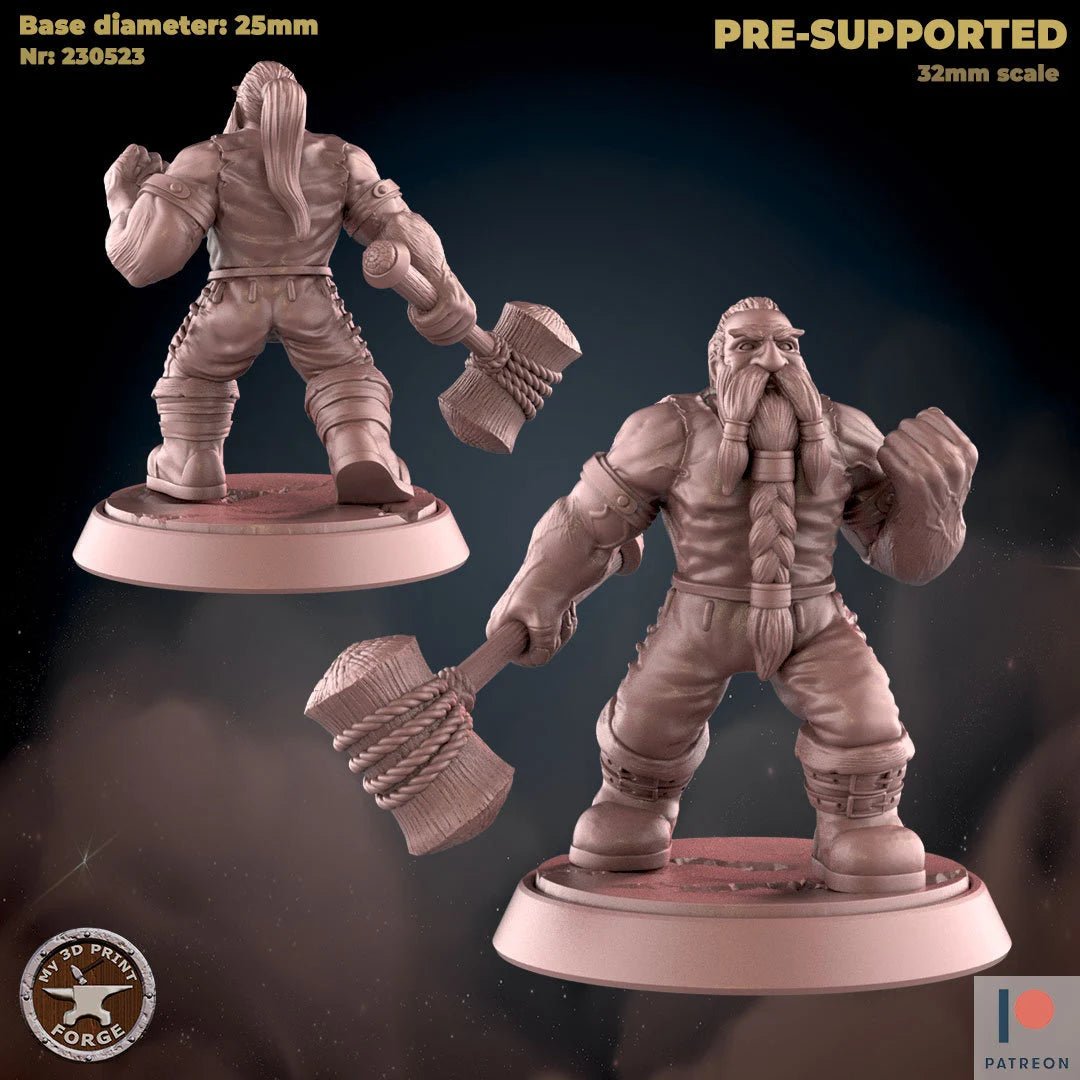 Dwarf Npc Builder Miniature | B - Tabletop RPG & D&D miniature. Perfect for wargaming & collectors