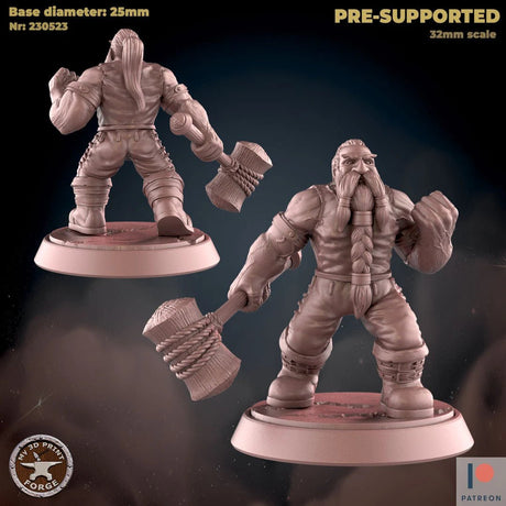 Dwarf Npc Builder Miniature | B - Tabletop RPG & D&D miniature. Perfect for wargaming & collectors