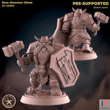 Dwarf Paladin Miniature | A - Tabletop RPG & D&D miniature. Perfect for wargaming & collectors