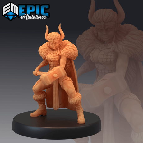 Dwarf Princess Miniature | C - Tabletop RPG & D&D miniature. Perfect for wargaming & collectors