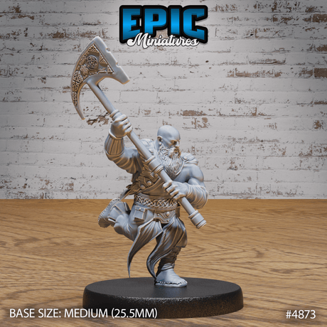 Dwarf Raider Miniature | B - Tabletop RPG & D&D miniature. Perfect for wargaming & collectors