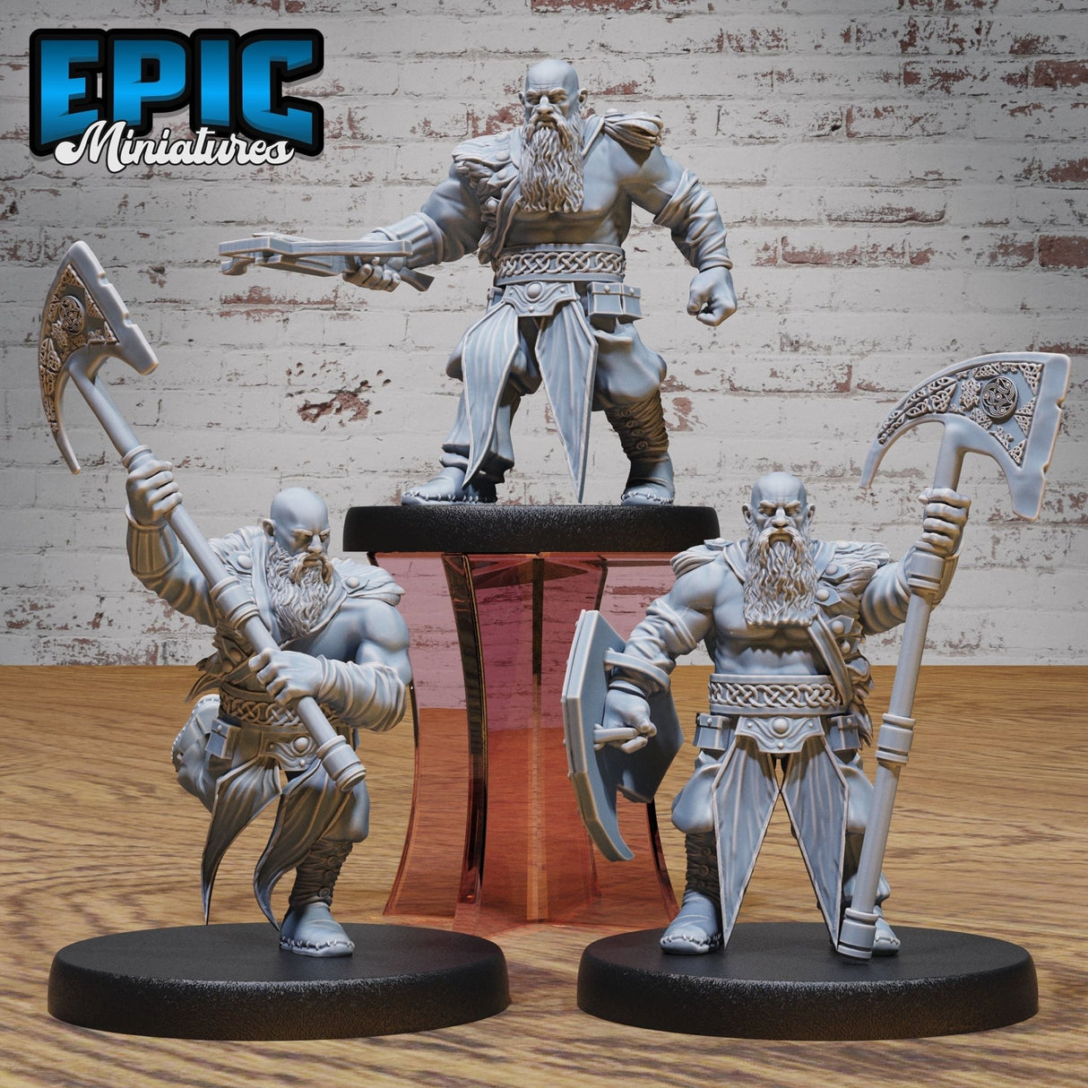 Dwarf Raider Miniature | Set of 3 - Tabletop RPG & D&D miniature. Perfect for wargaming & collectors