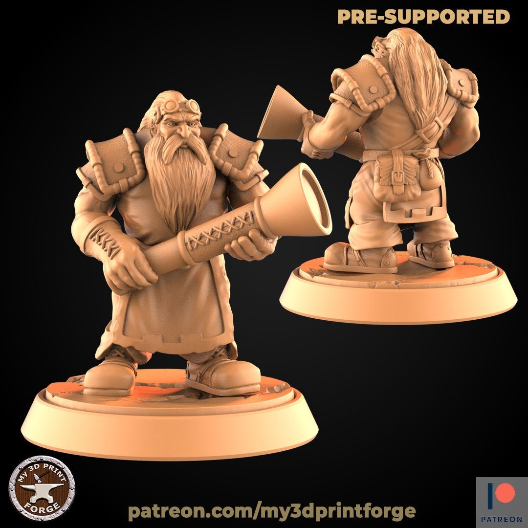 Dwarf Ranger Miniature | 267 - Tabletop RPG & D&D miniature. Perfect for wargaming & collectors
