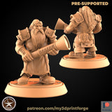 Dwarf Ranger Miniature | 267 - Tabletop RPG & D&D miniature. Perfect for wargaming & collectors