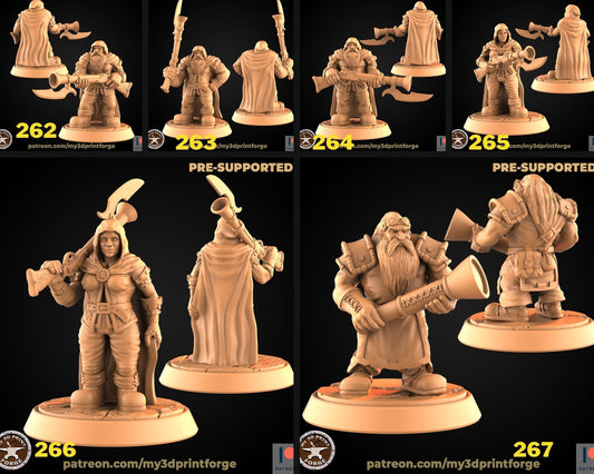 Dwarf Ranger Miniature - Full Set All Models - 28mm