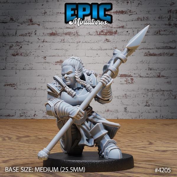 Epic Dwarf Fighters | 4205 - Tabletop RPG & D&D miniature. Perfect for wargaming & collectors