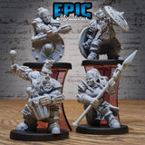 Epic Dwarf Fighters | Full Set All Models - Tabletop RPG & D&D miniature. Perfect for wargaming & collectors