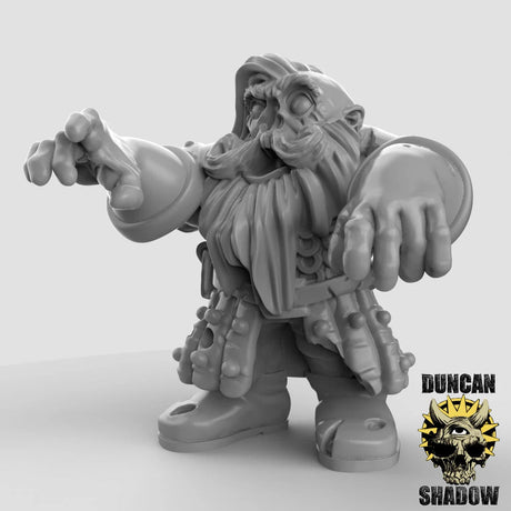 Dwarf Zombies Miniature | A - Tabletop RPG & D&D miniature. Perfect for wargaming & collectors