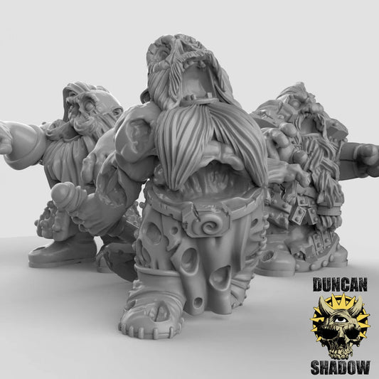 Dwarf Zombies Miniature - Set of 3 - 32mm