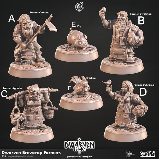 Dwarven Brewcrop Farmers Miniature - Farmer A - 32mm