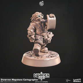 Dwarven Cartographer Miniature | Cartographer - Tabletop RPG & D&D miniature. Perfect for wargaming & collectors