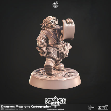 Dwarven Cartographer Miniature | Cartographer - Tabletop RPG & D&D miniature. Perfect for wargaming & collectors