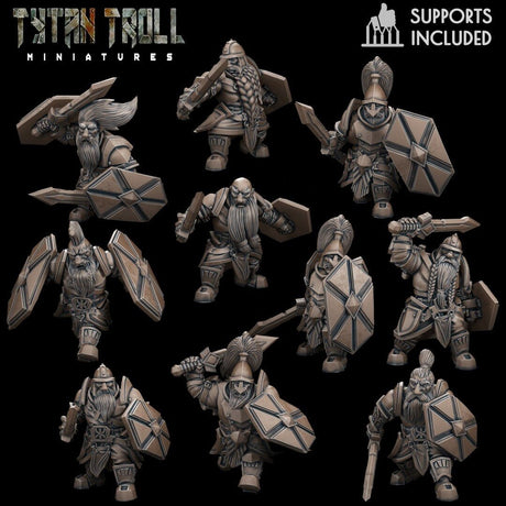 Dwarven Royal Guard Miniature | Full Set All Models - Tabletop RPG & D&D miniature. Perfect for wargaming & collectors