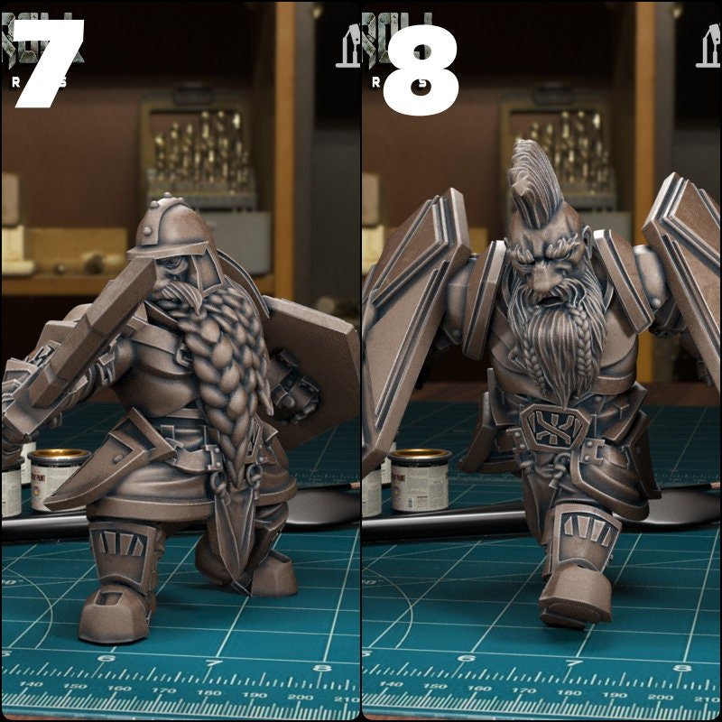 Dwarven Royal Guard Miniature | Guard 7 - Tabletop RPG & D&D miniature. Perfect for wargaming & collectors