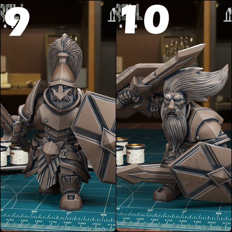 Dwarven Royal Guard Miniature | Guard 9 - Tabletop RPG & D&D miniature. Perfect for wargaming & collectors