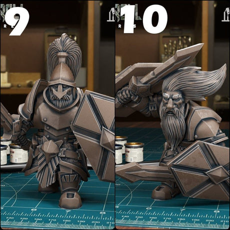 Dwarven Royal Guard Miniature | Guard 9 - Tabletop RPG & D&D miniature. Perfect for wargaming & collectors