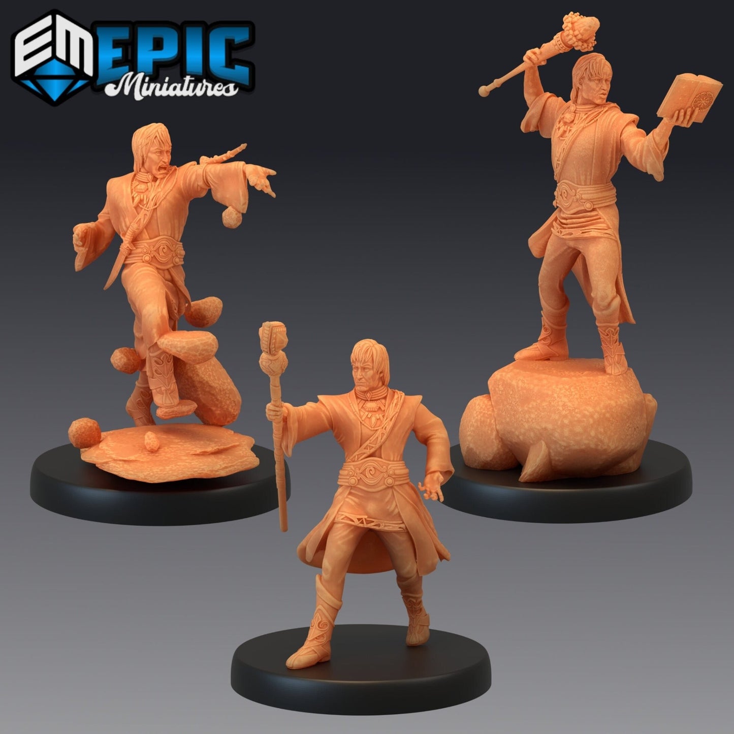 Earth Wizard Miniature - Set of 3 - 28mm