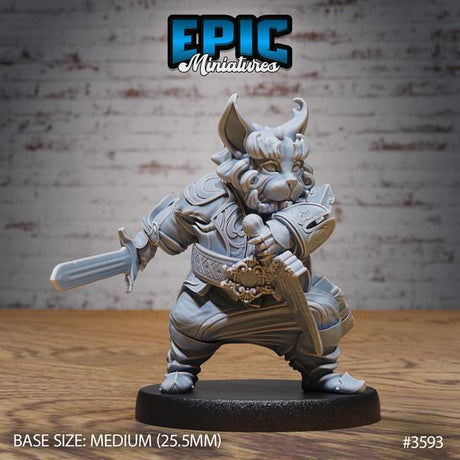 Eastern Cat Folk Miniature | 3593 - Tabletop RPG & D&D miniature. Perfect for wargaming & collectors