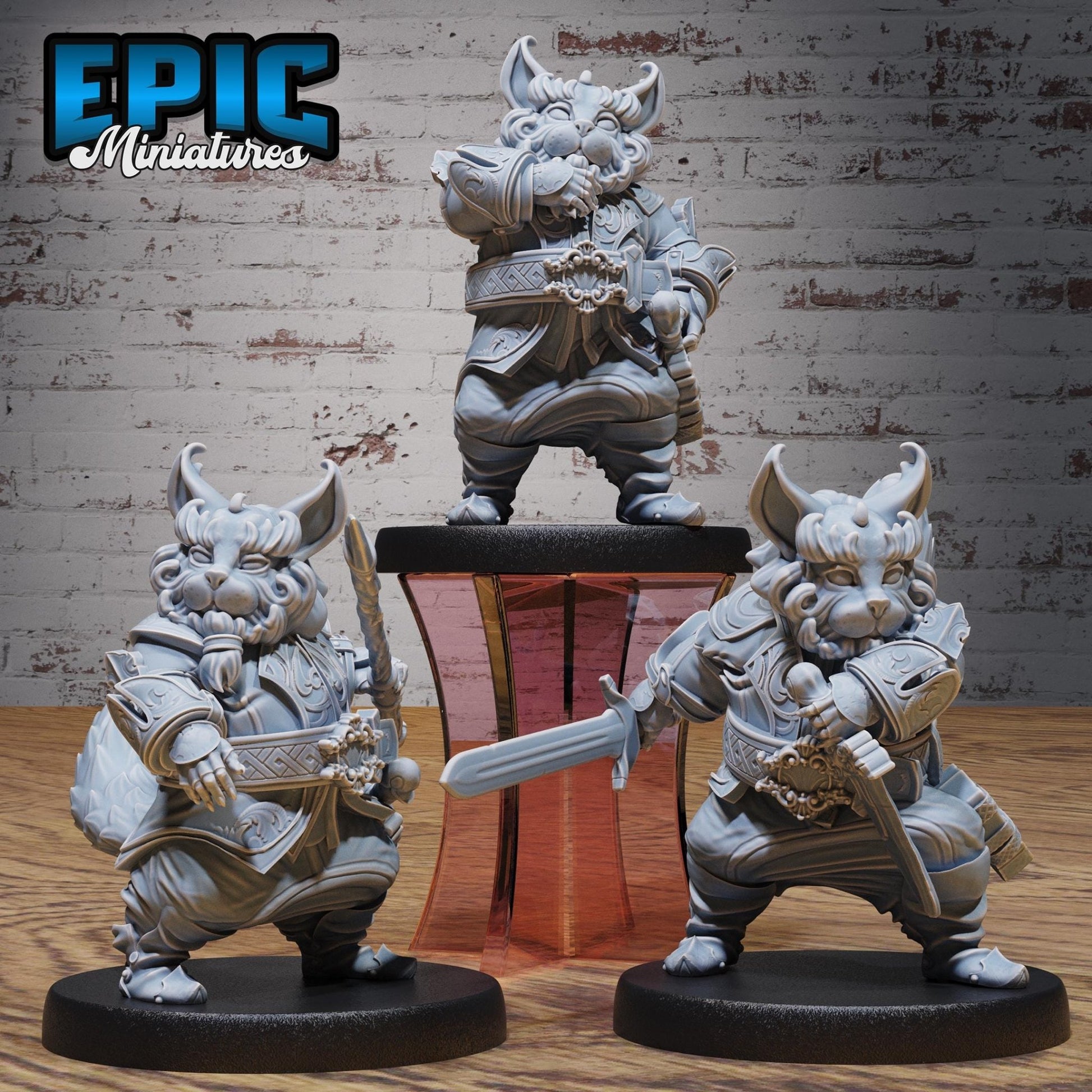 Eastern Cat Folk Miniature - Full Set All Models - 32mm