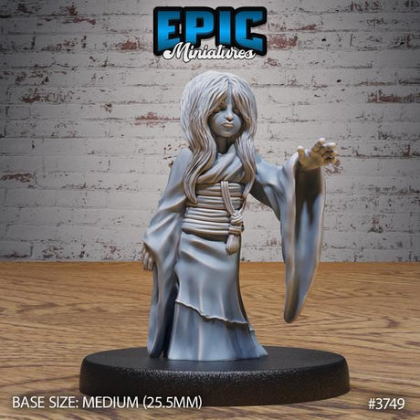 Eastern Ghost Girl Miniature | 3749 - Tabletop RPG & D&D miniature. Perfect for wargaming & collectors