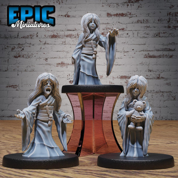 Eastern Ghost Girl Miniature | Full Set All Models - Tabletop RPG & D&D miniature. Perfect for wargaming & collectors