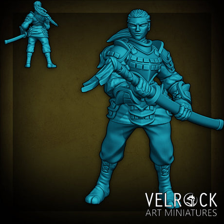 Eastern Warrior NPC Miniature | B - Tabletop RPG & D&D miniature. Perfect for wargaming & collectors