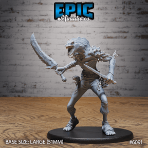 Eel Folk Pirate Miniature | A - Tabletop RPG & D&D miniature. Perfect for wargaming & collectors