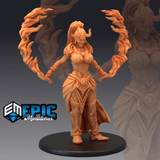 Female Efreeti Miniatures | B - Tabletop RPG & D&D miniature. Perfect for wargaming & collectors