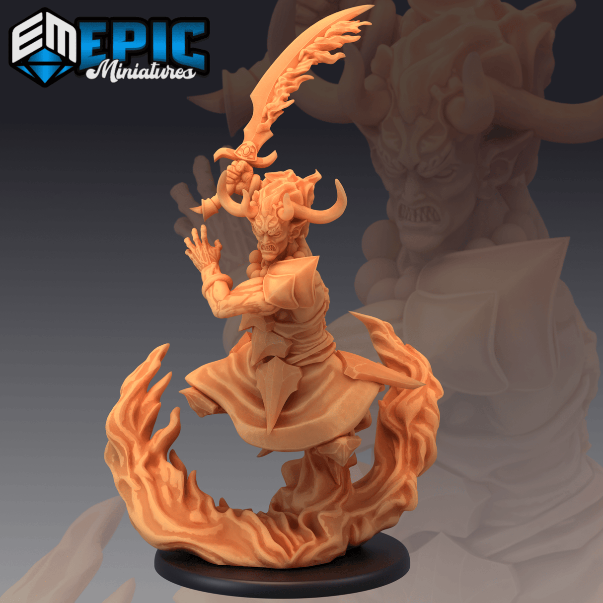Efreeti Miniature | C - Tabletop RPG & D&D miniature. Perfect for wargaming & collectors