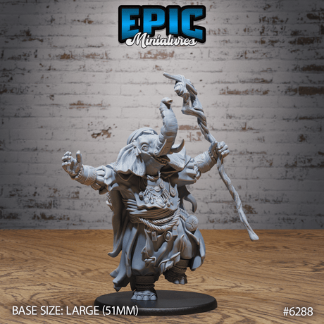 Elephant Folk Druids Miniature | C - Tabletop RPG & D&D miniature. Perfect for wargaming & collectors