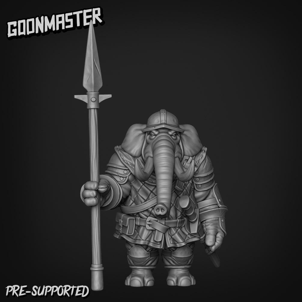 Elephant Folk Fighter Miniature - A - 28mm