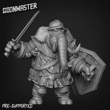 Elephant Folk Fighter Miniature | C - Tabletop RPG & D&D miniature. Perfect for wargaming & collectors