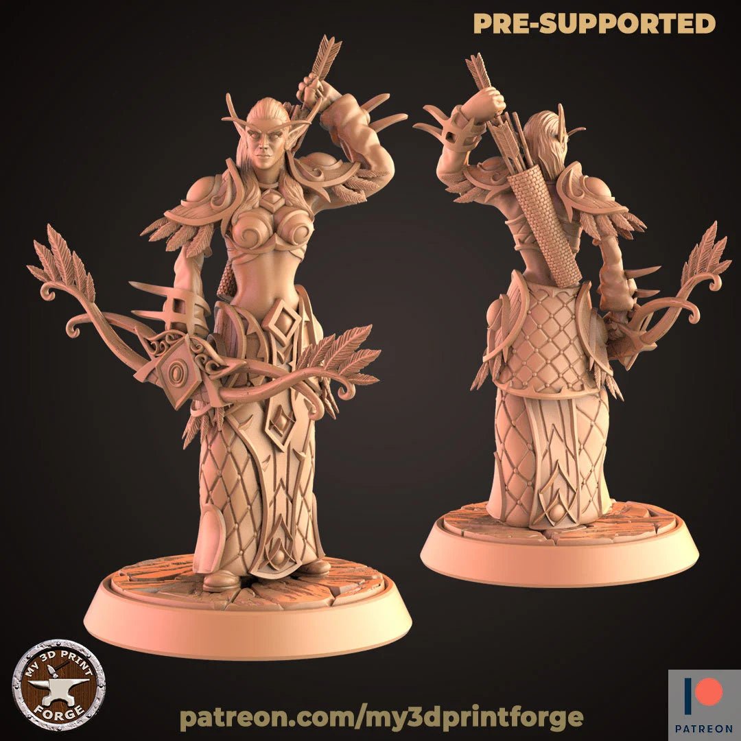 Elf Hunter Miniature | A - Tabletop RPG & D&D miniature. Perfect for wargaming & collectors