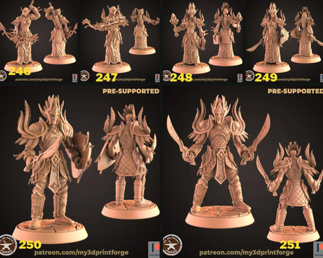 Elf Hunter Miniature | set of 6 - Tabletop RPG & D&D miniature. Perfect for wargaming & collectors