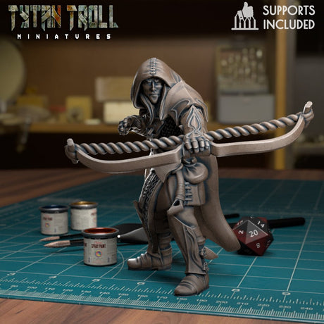 Elf Ranger Miniature | A - Tabletop RPG & D&D miniature. Perfect for wargaming & collectors