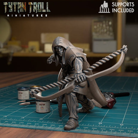 Elf Ranger Miniature | B - Tabletop RPG & D&D miniature. Perfect for wargaming & collectors