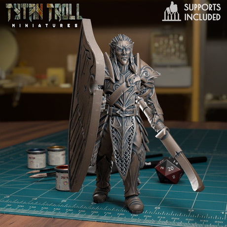Elf Ranger Miniature | E - Tabletop RPG & D&D miniature. Perfect for wargaming & collectors