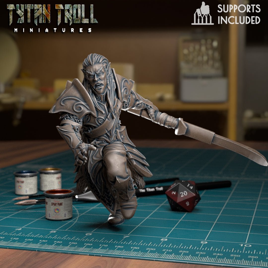 Elf Ranger Miniature | H - Tabletop RPG & D&D miniature. Perfect for wargaming & collectors