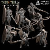 Elf Ranger Miniature | set of 8 - Tabletop RPG & D&D miniature. Perfect for wargaming & collectors