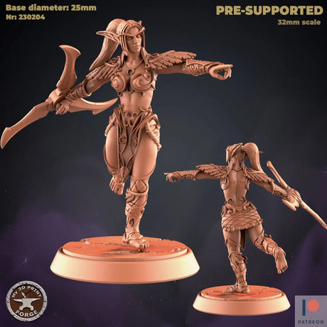 Elf Rogue, hunter Miniature | B - Tabletop RPG & D&D miniature. Perfect for wargaming & collectors