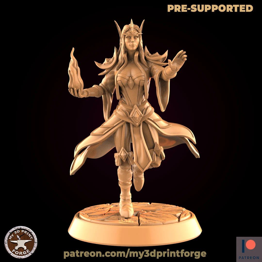 Elf Royal Miniature | A - Tabletop RPG & D&D miniature. Perfect for wargaming & collectors