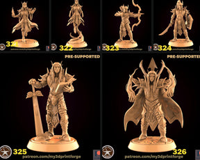 Elf Royal Miniature | Set of 6 - Tabletop RPG & D&D miniature. Perfect for wargaming & collectors