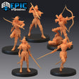 Elven Moonrunner Miniature | Set of 5 - Tabletop RPG & D&D miniature. Perfect for wargaming & collectors