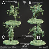 Elven Mystwood Riders Miniature | A - Tabletop RPG & D&D miniature. Perfect for wargaming & collectors