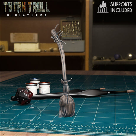 Enchanted Broom Miniature | G - Tabletop RPG & D&D miniature. Perfect for wargaming & collectors