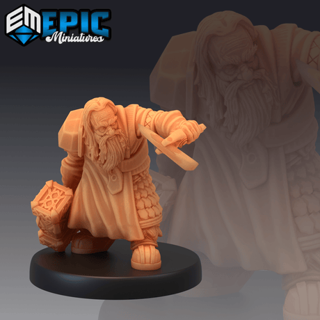 Enchanting Dwarf Miniature | E - Tabletop RPG & D&D miniature. Perfect for wargaming & collectors