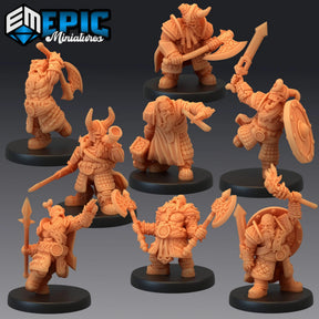 Enchanting Dwarf Miniature | Set of 8 - Tabletop RPG & D&D miniature. Perfect for wargaming & collectors