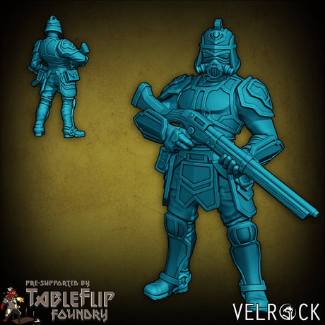 Enforcers with musket Miniature | A - Tabletop RPG & D&D miniature. Perfect for wargaming & collectors